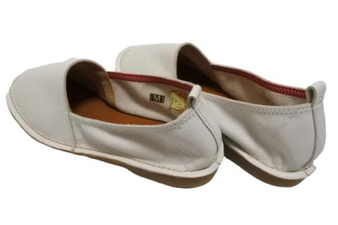 【モモ MO-2 ホワイト】ぺたんこ柔らか本革シューズ